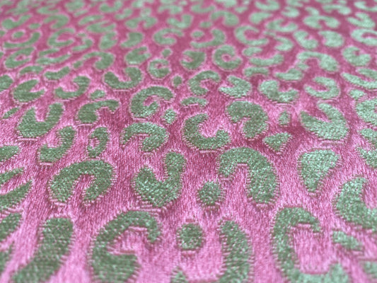 1 Yard Piece - Pink and Green Cheetah Print