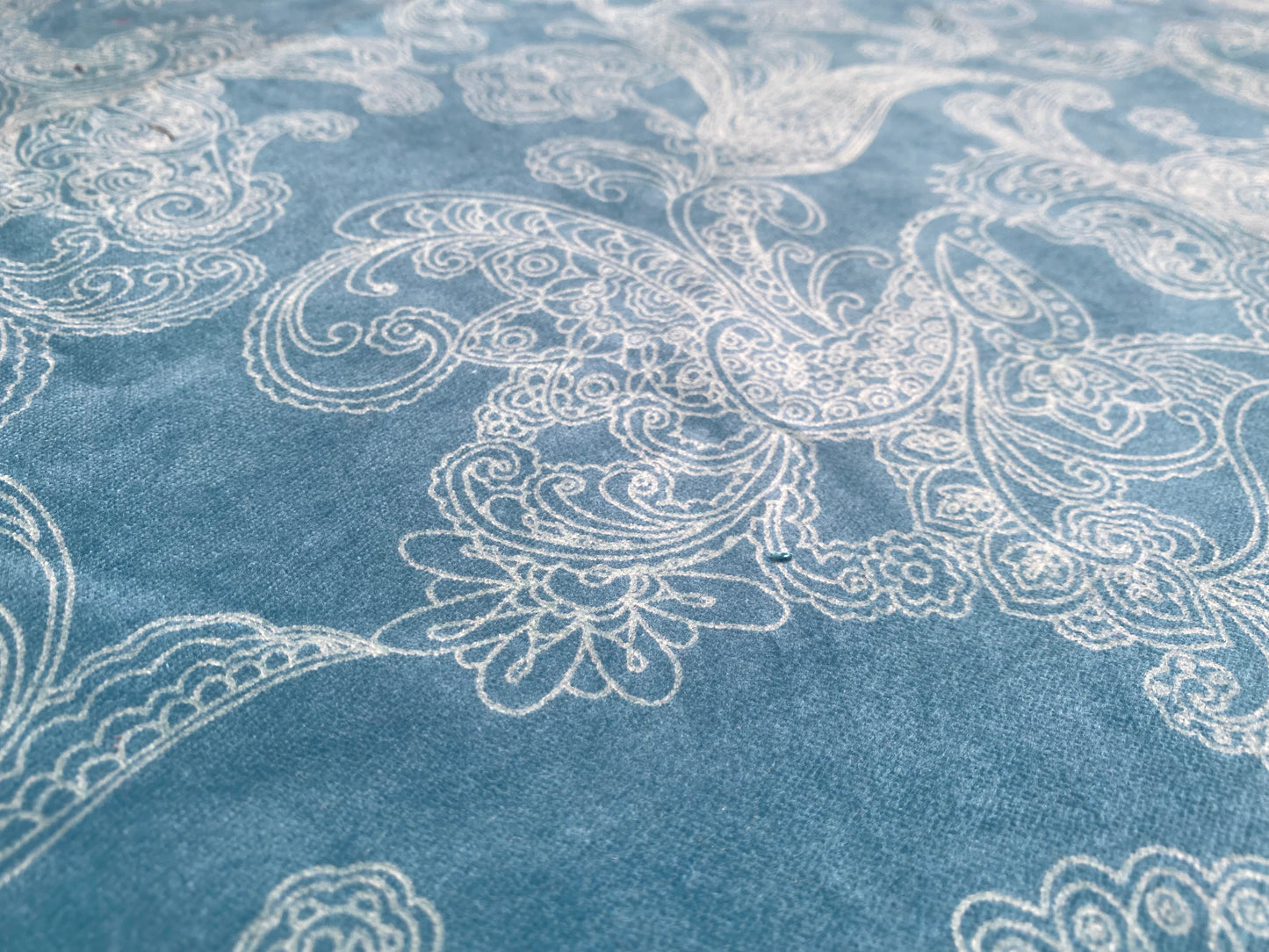 1 Yard Piece - Blue Velvet Paisley