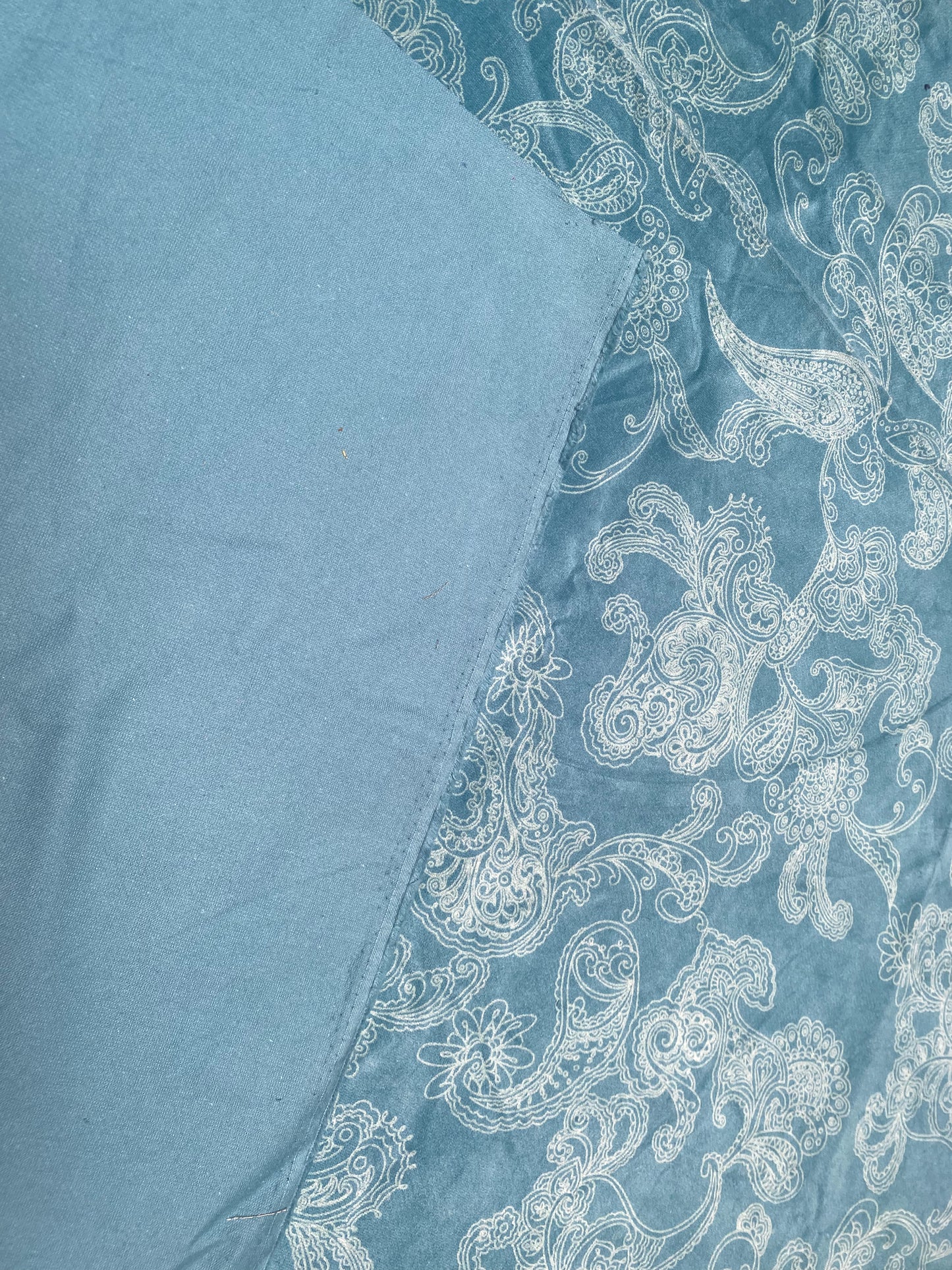 1 Yard Piece - Blue Velvet Paisley