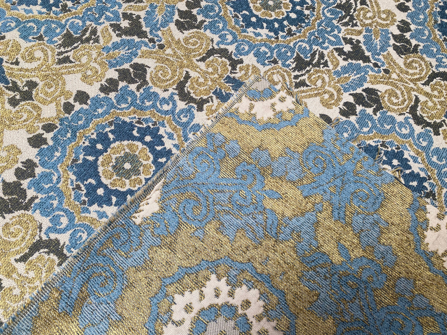 1 3/4 Yard Piece - Blue Multi Tapestry