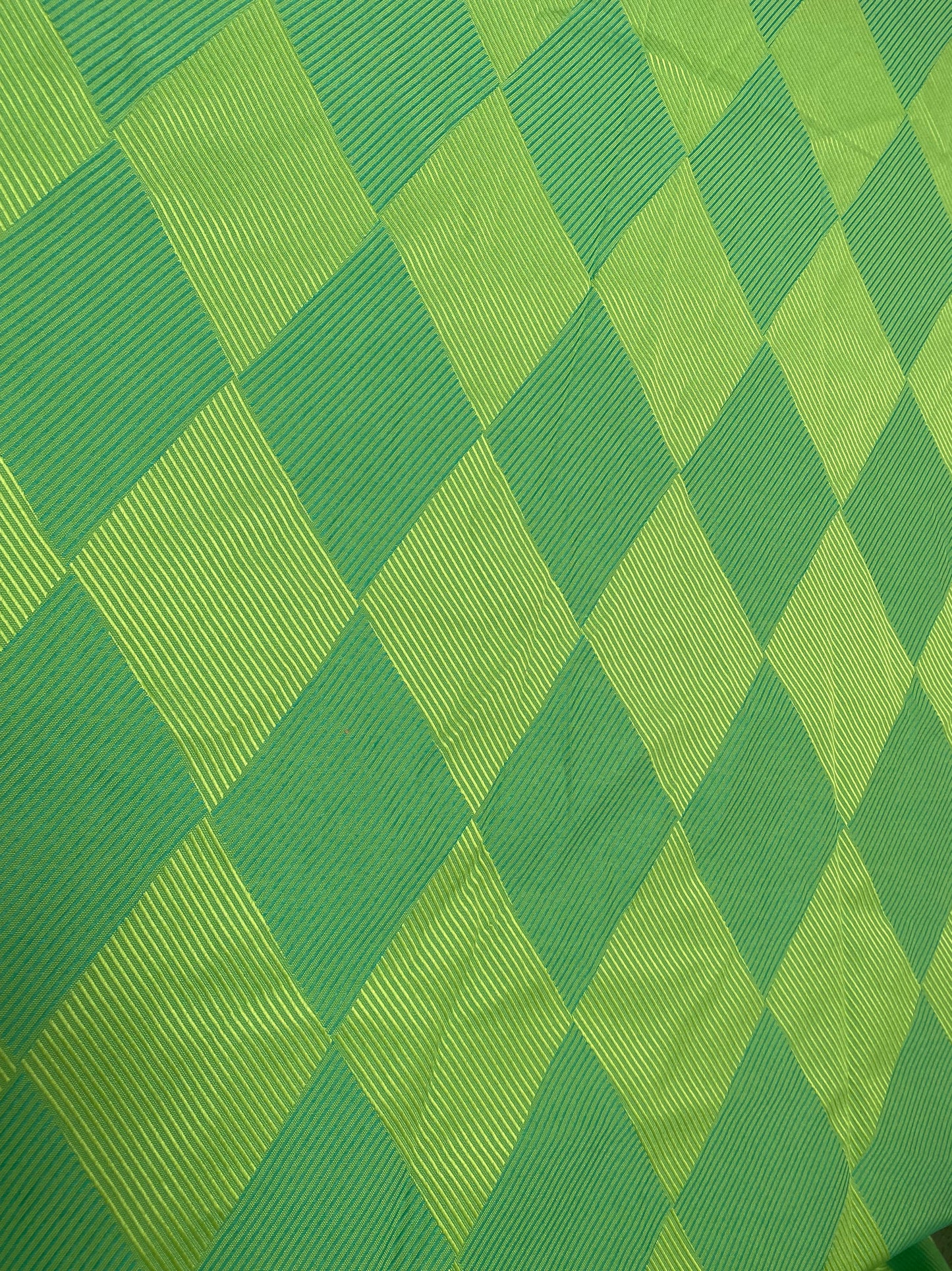 1 3/4 Yard Piece - Green Diamonds