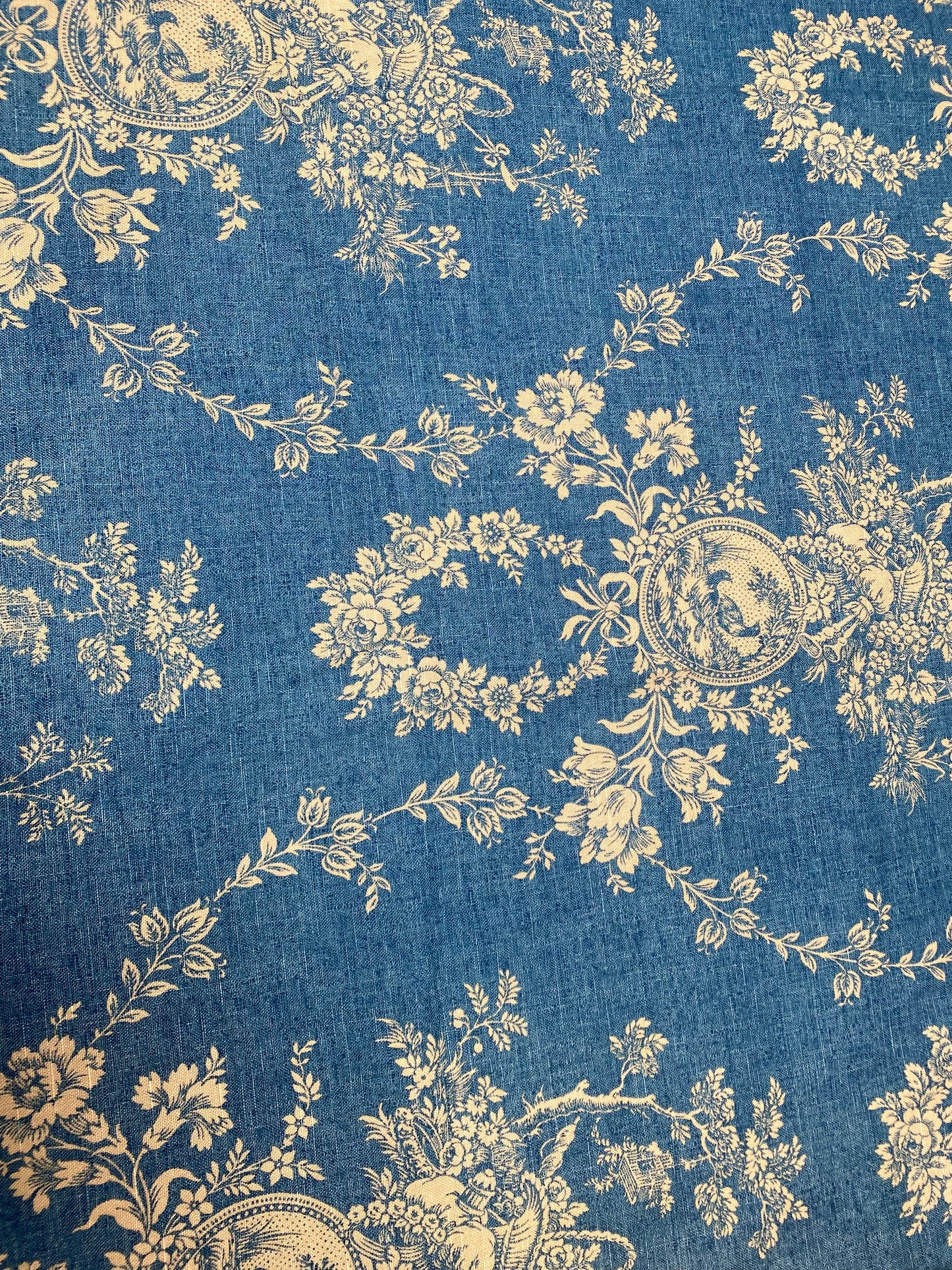 4 Yard Piece - Blue Waverly Country House Toile