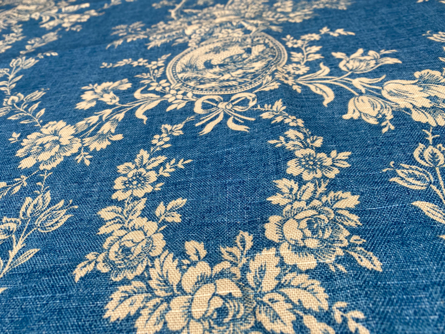 4 Yard Piece - Blue Waverly Country House Toile