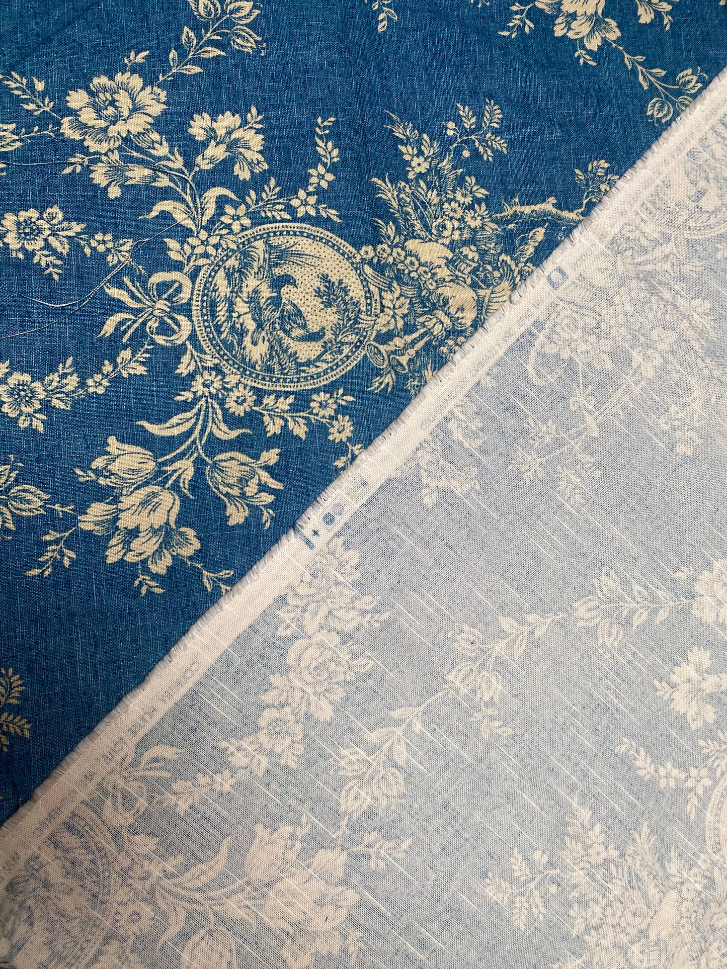 4 Yard Piece - Blue Waverly Country House Toile