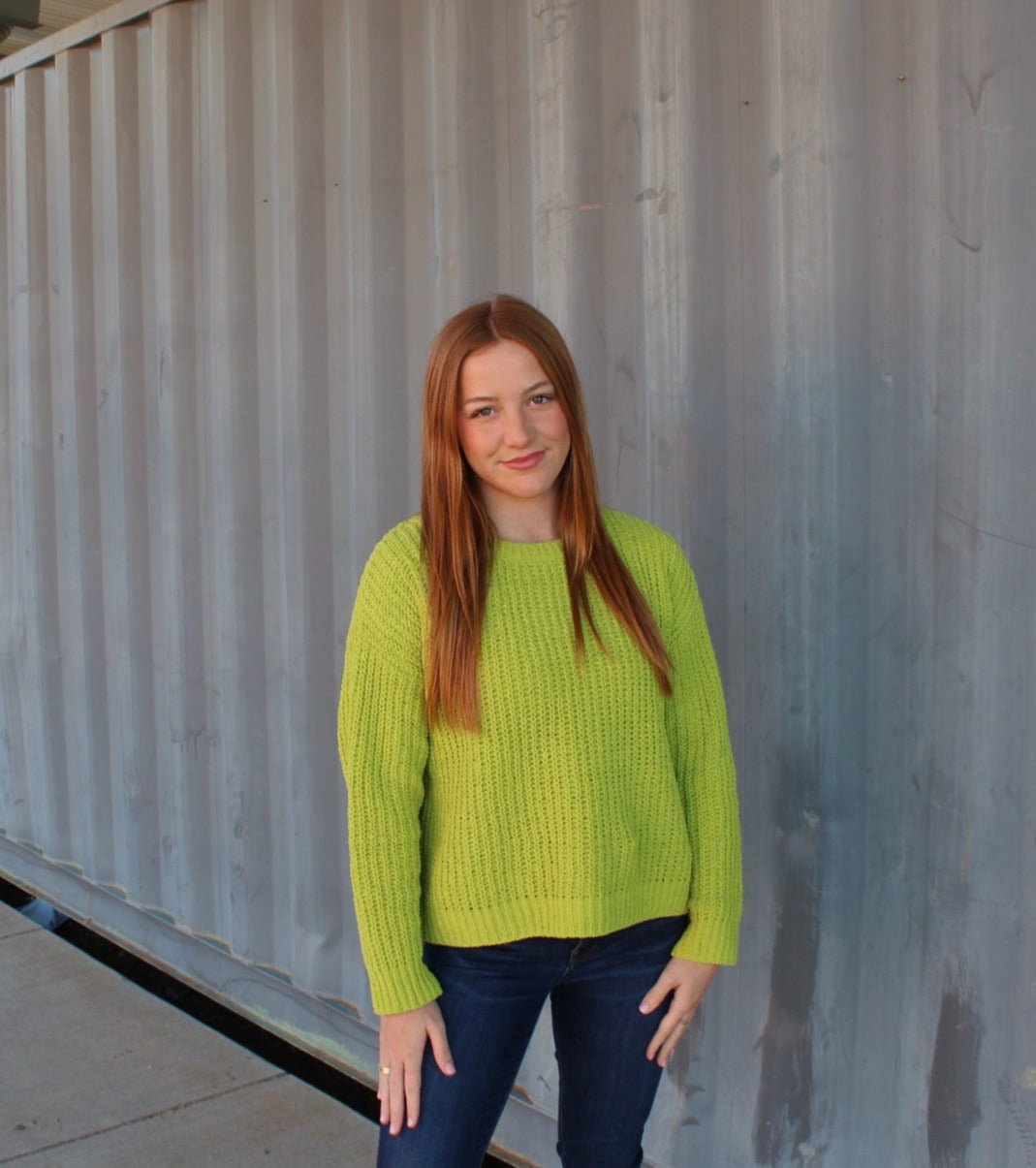 Envy Knitted Sweater - Chartreuse