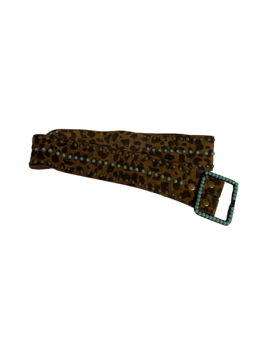 Vintage turquoise cheetah belt