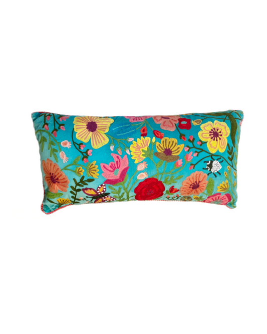 Velvet flower bed decorative pillow