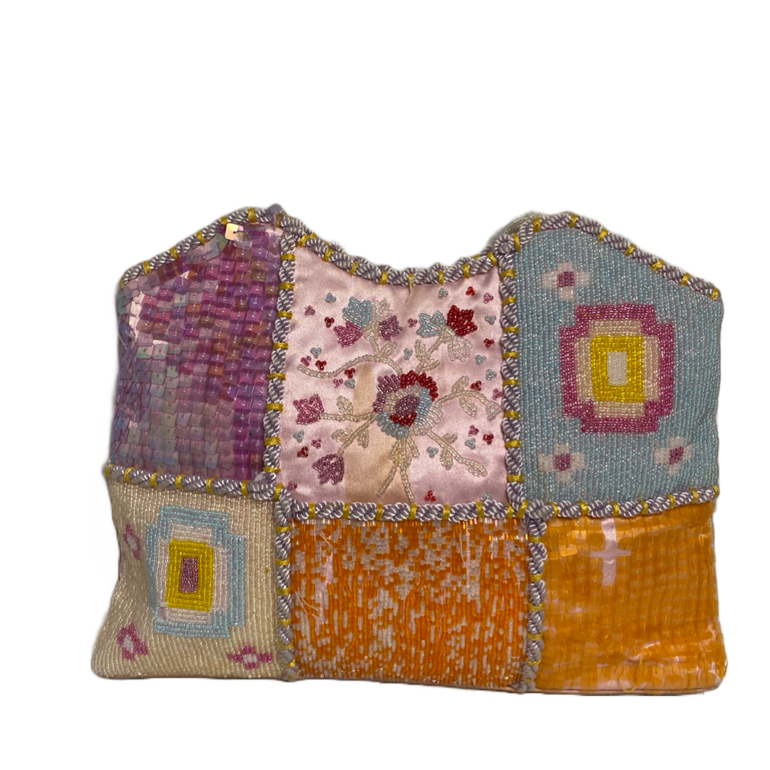 Patchwork embroidered handbag