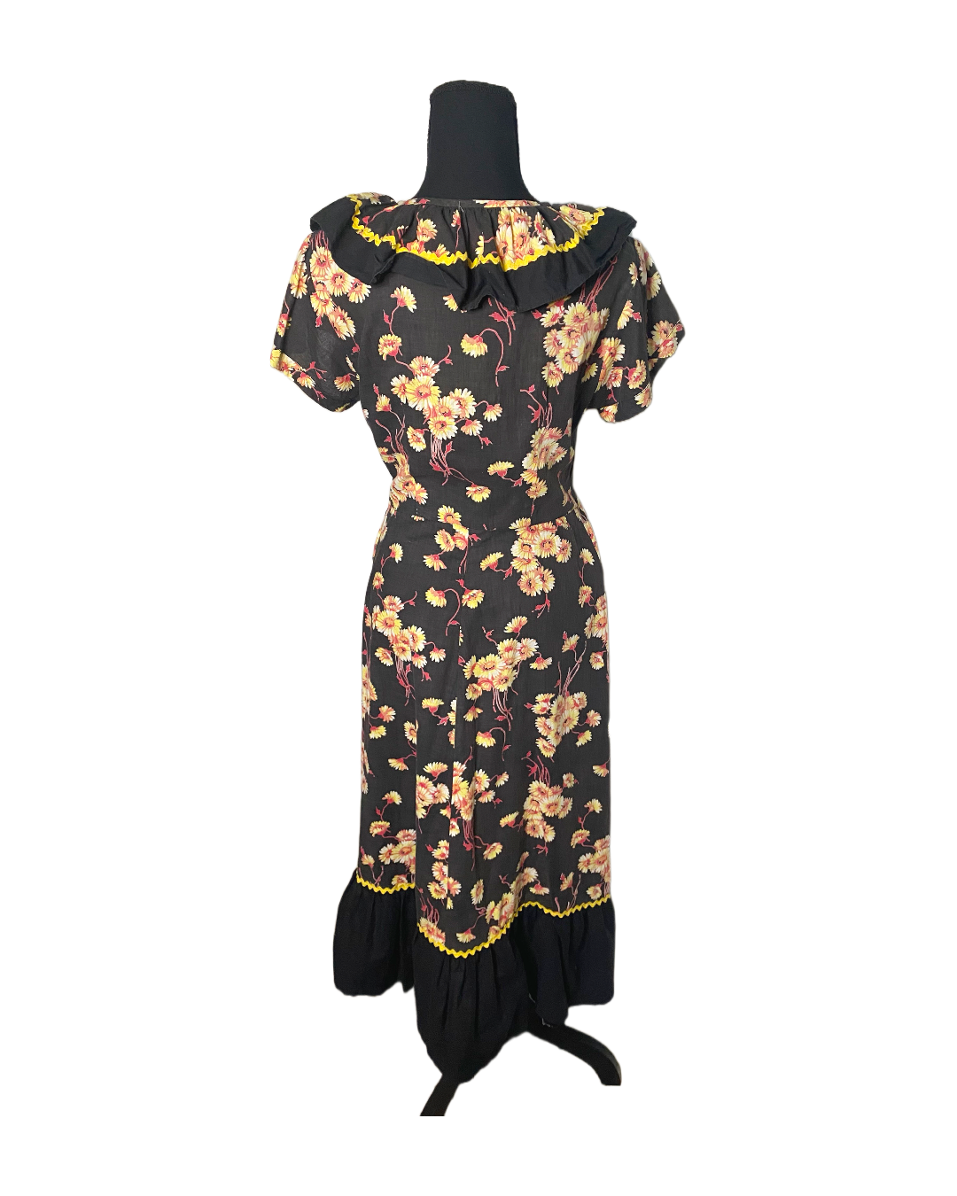 Contrast Floral Vintage Dress