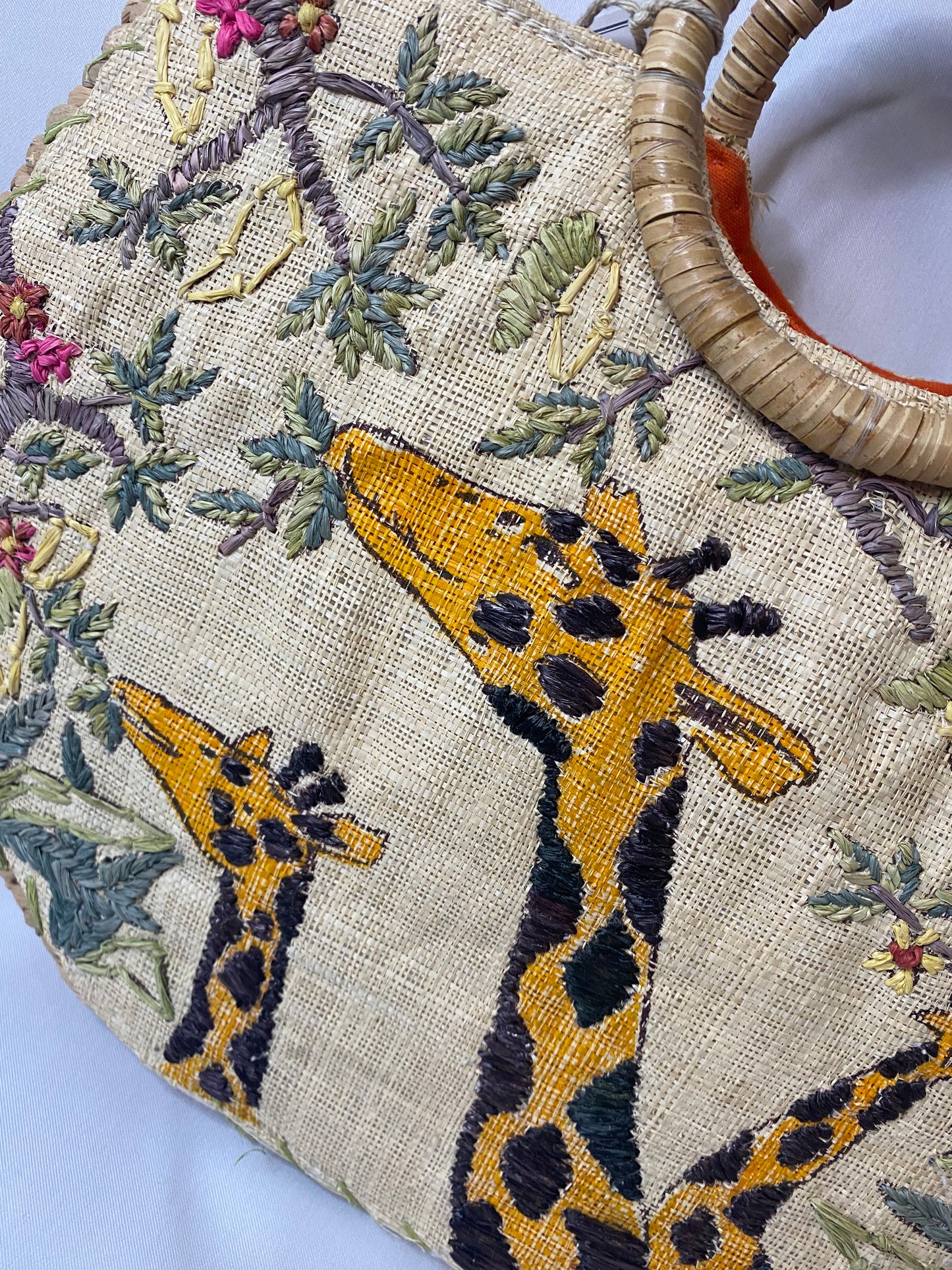 Embroidered Giraffe Handbag